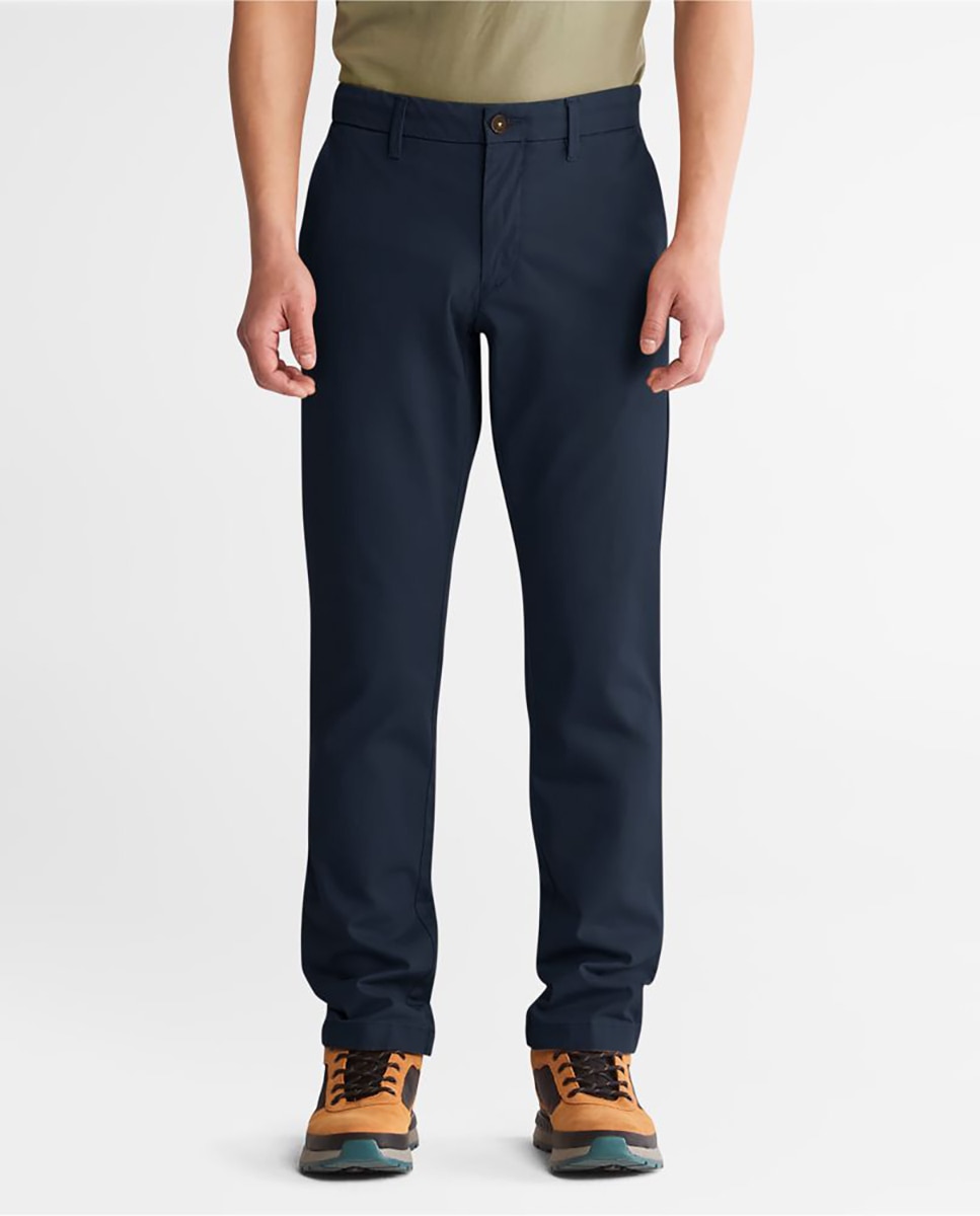 Узкие мужские брюки чинос темно-синего цвета Timberland, темно-синий