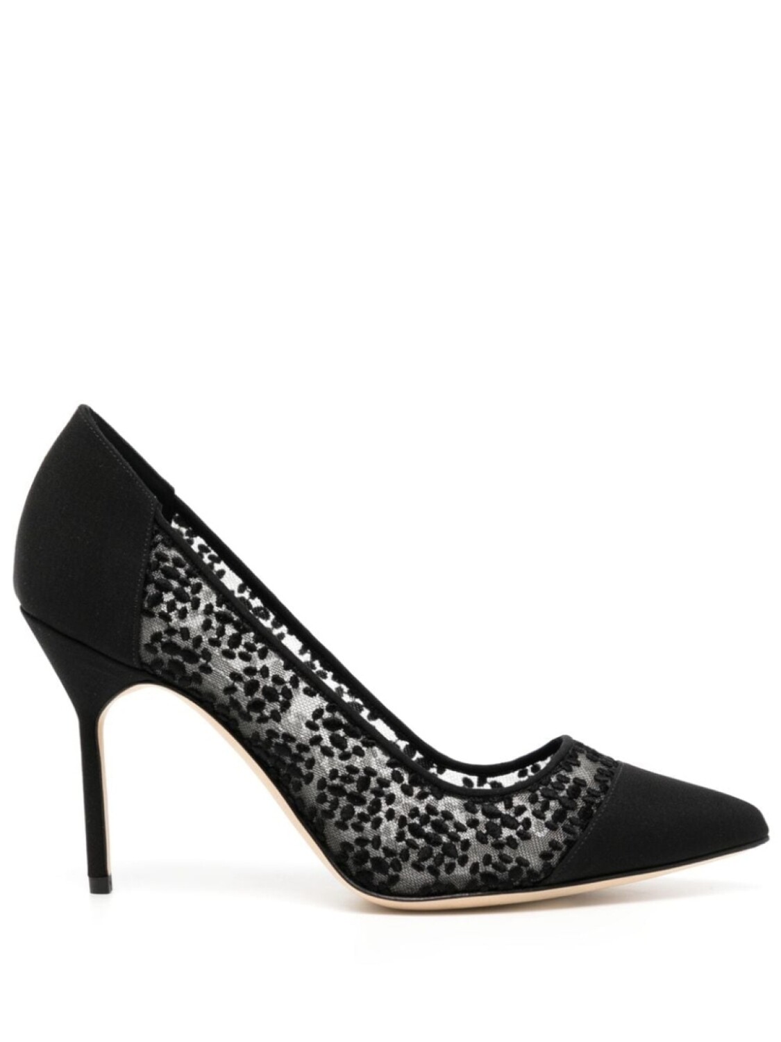 

Manolo Blahnik туфли-лодочки из сетчатой ткани с декором 100 мм, черный