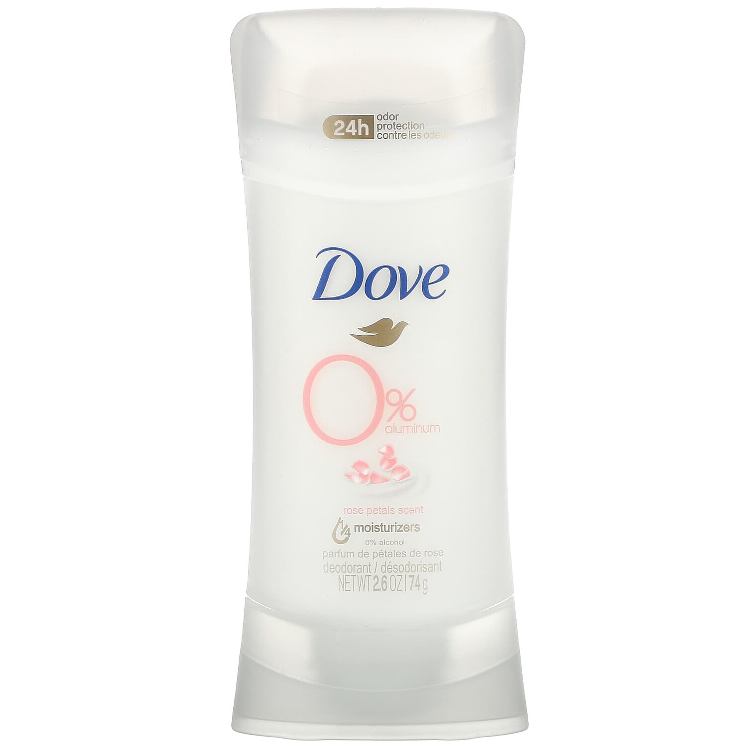 

0% алюминиевый дезодорант, с ароматом лепестков роз, 74 г (2,6 унции), Dove