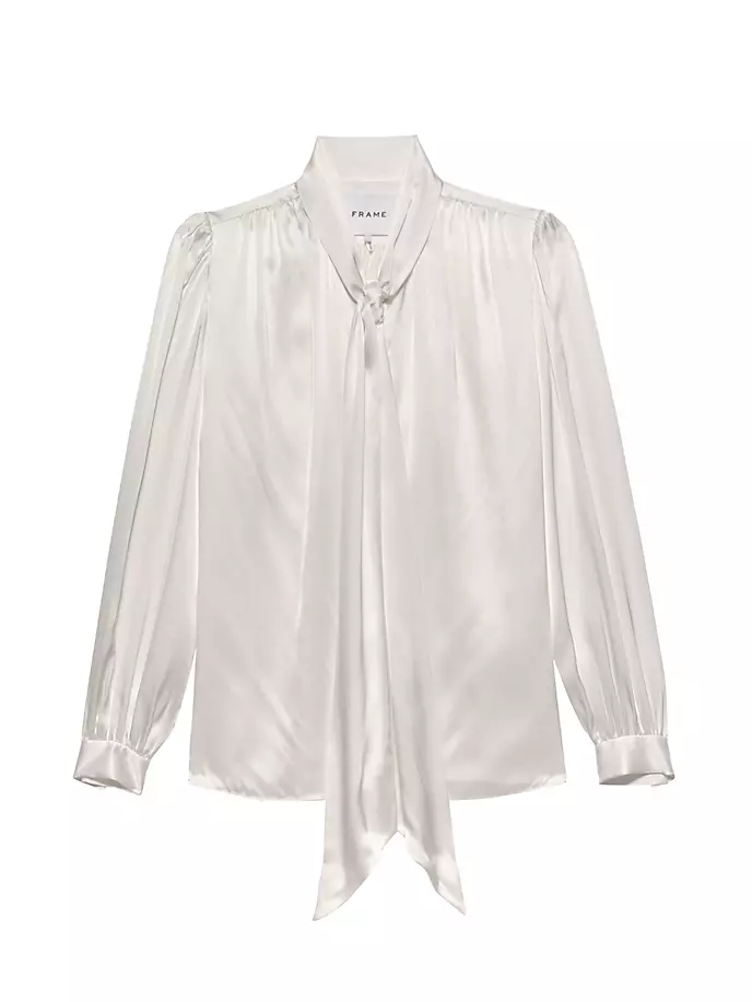 

Шелковая блузка Femme с завязками Frame, цвет off white