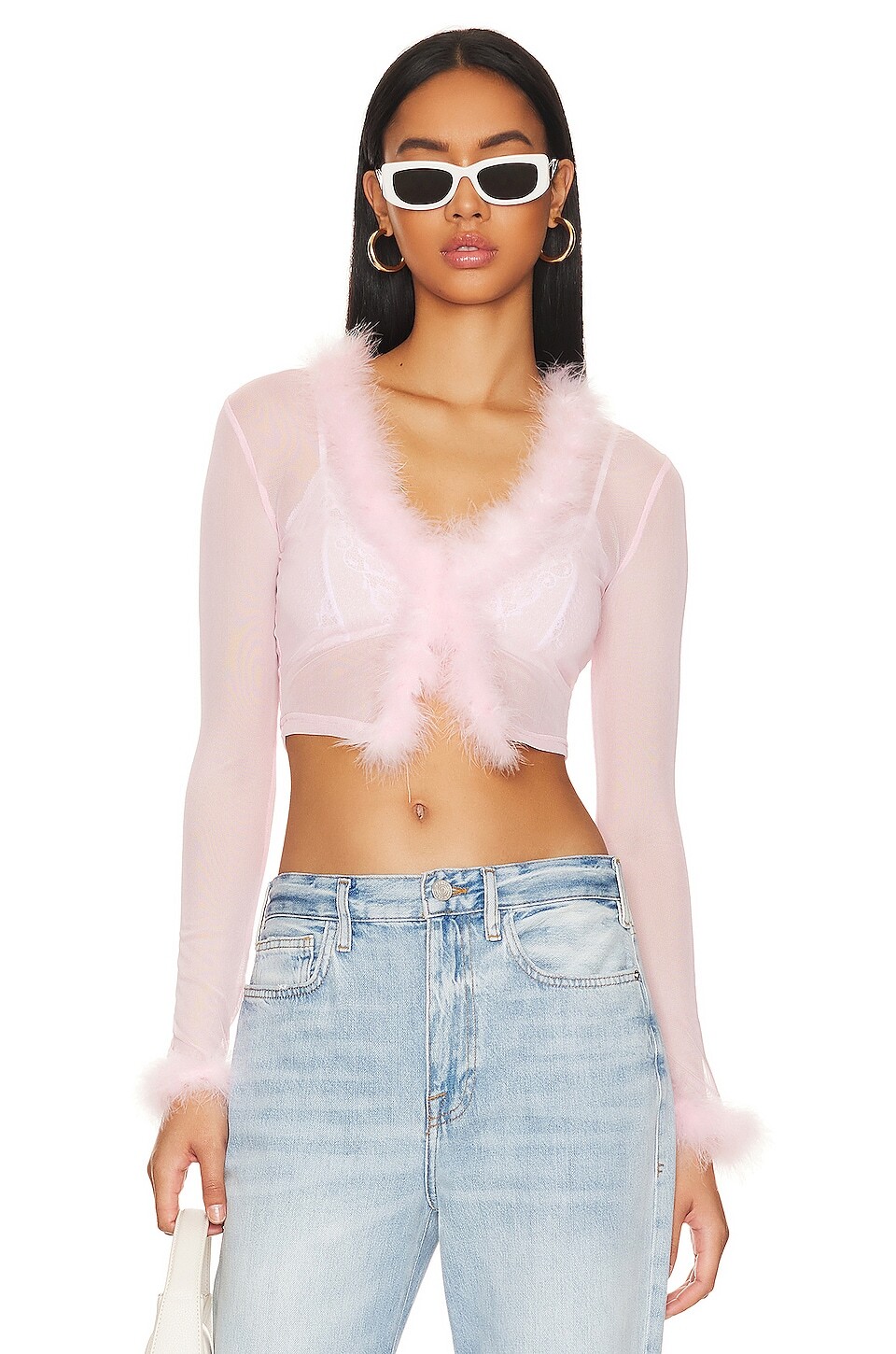 

Топ superdown Amala Feather, цвет Baby Pink