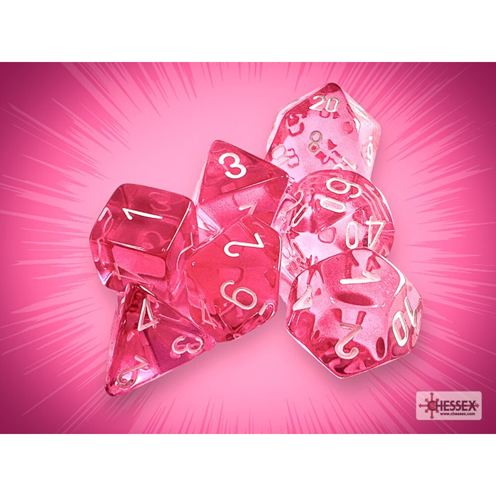 

Аксессуары Chessex Chessex Polyhedral Dice Set: Translucent - Pink/White (7)