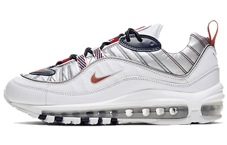 

Nike Air Max 98 Женские кроссовки Белый/Морская звезда-Волк Серый-Тренажерный зал Красный
