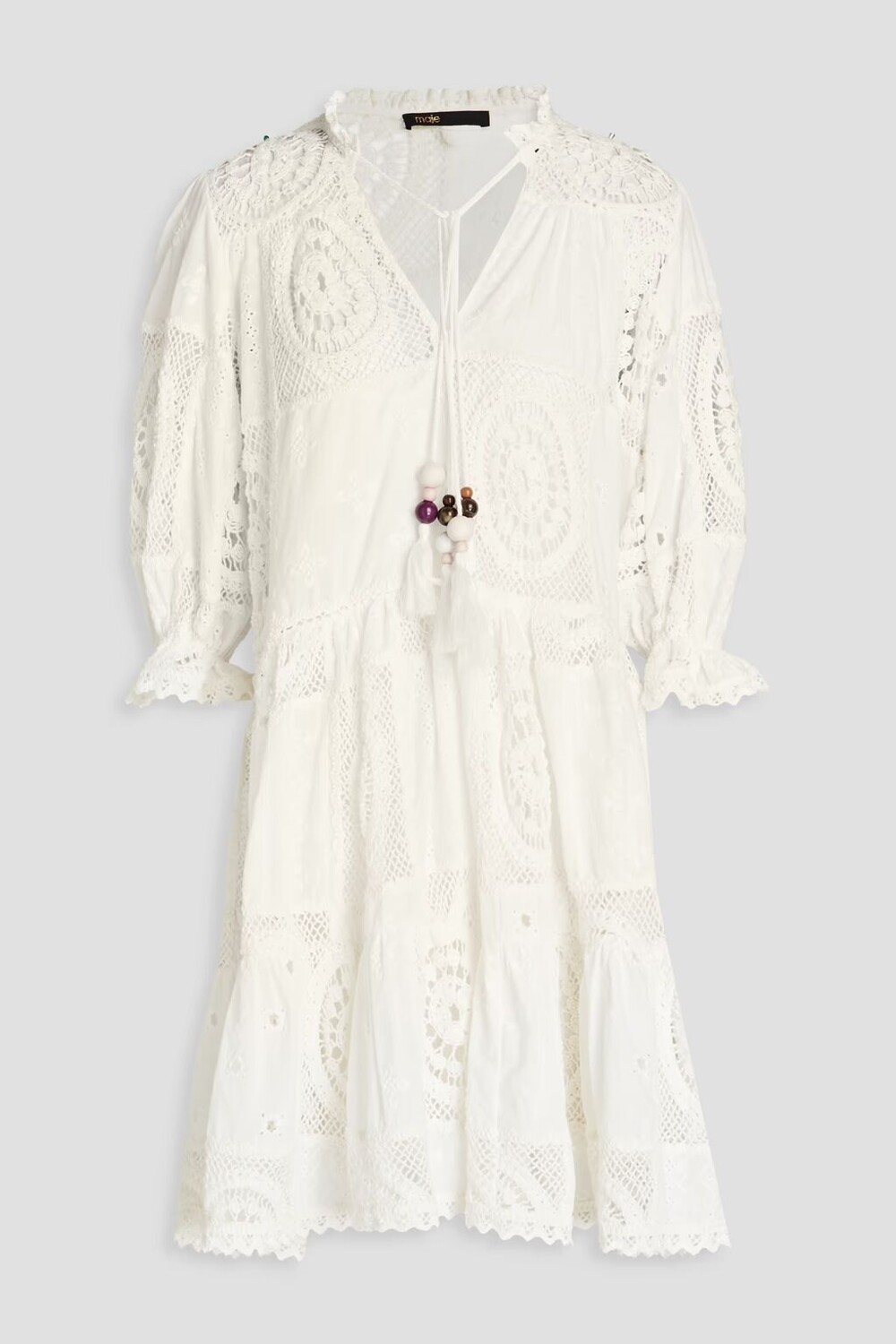 

Платье мини Broderie Anglaise Maje, белый