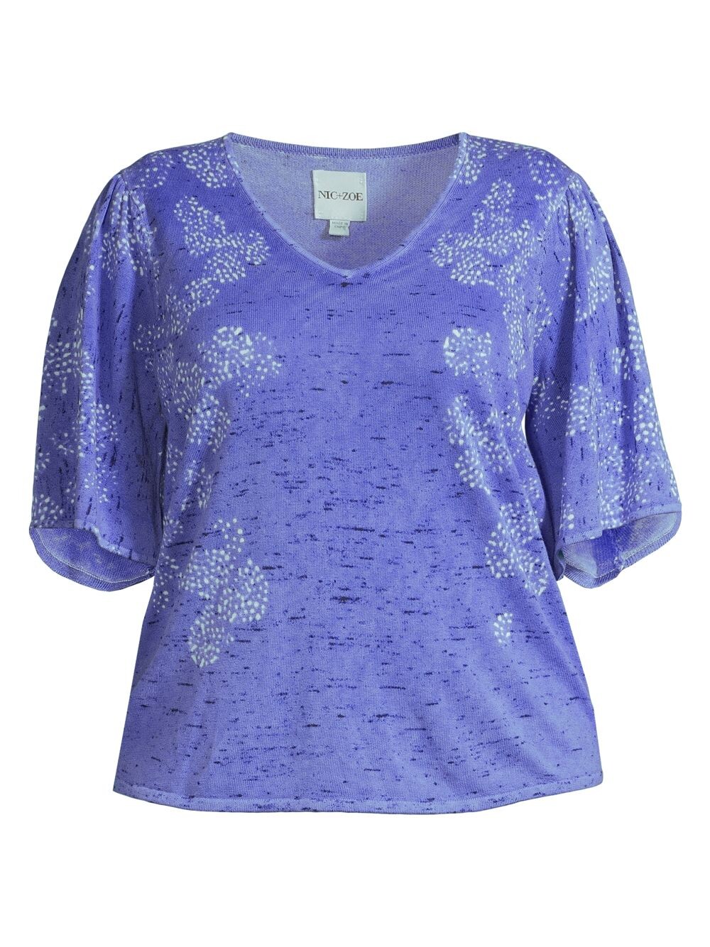 

Коралловый свитер с короткими рукавами Coastline NIC+ZOE, Plus Size, синий