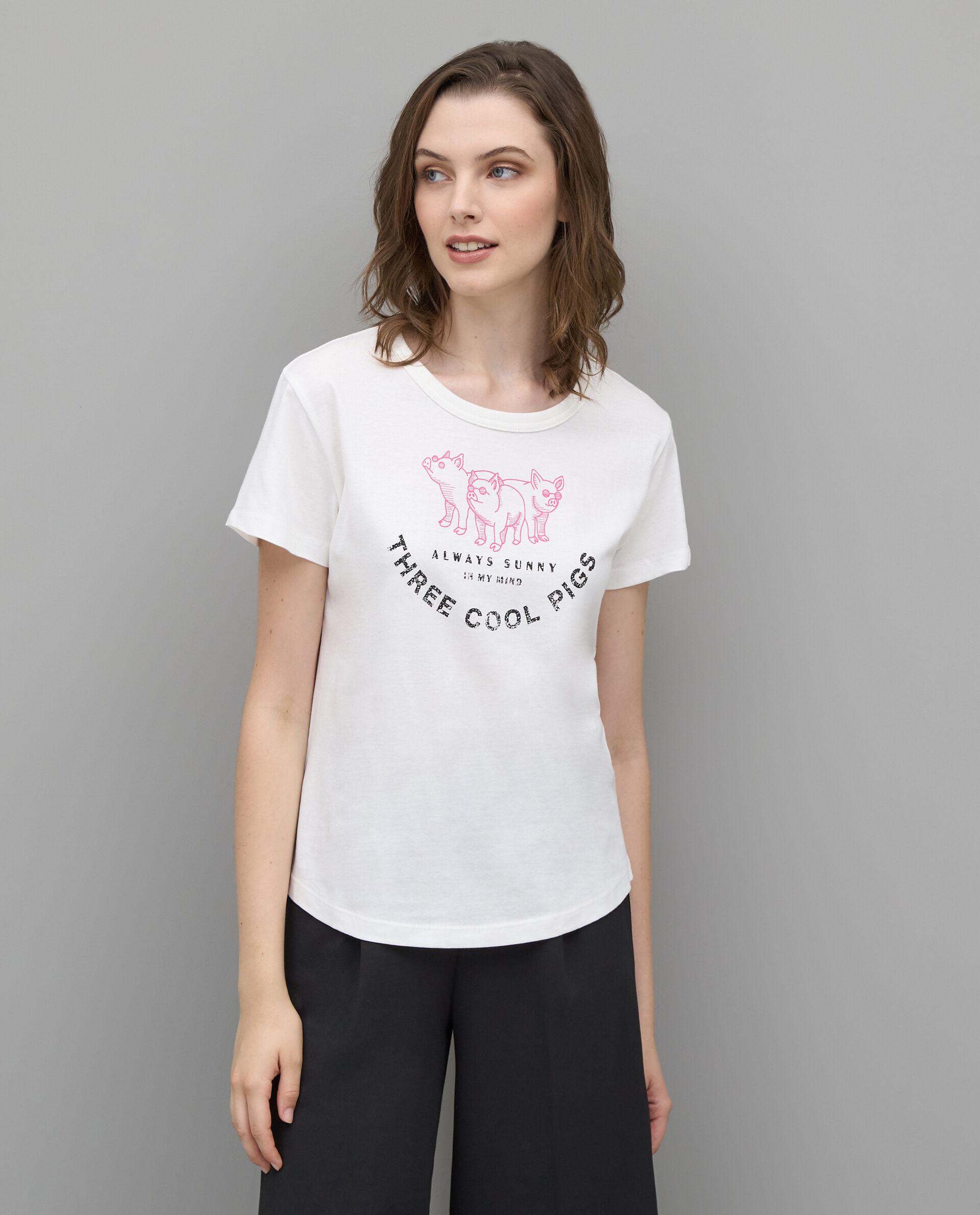 цена Женская футболка с принтом и надписью из чистого хлопка NICE&CHIC, белый
