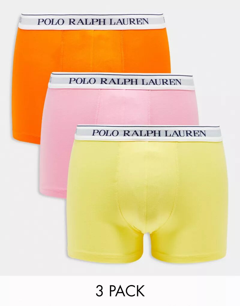 Комплект из трех плавок Polo Ralph Lauren розового, желтого и оранжевого цветов