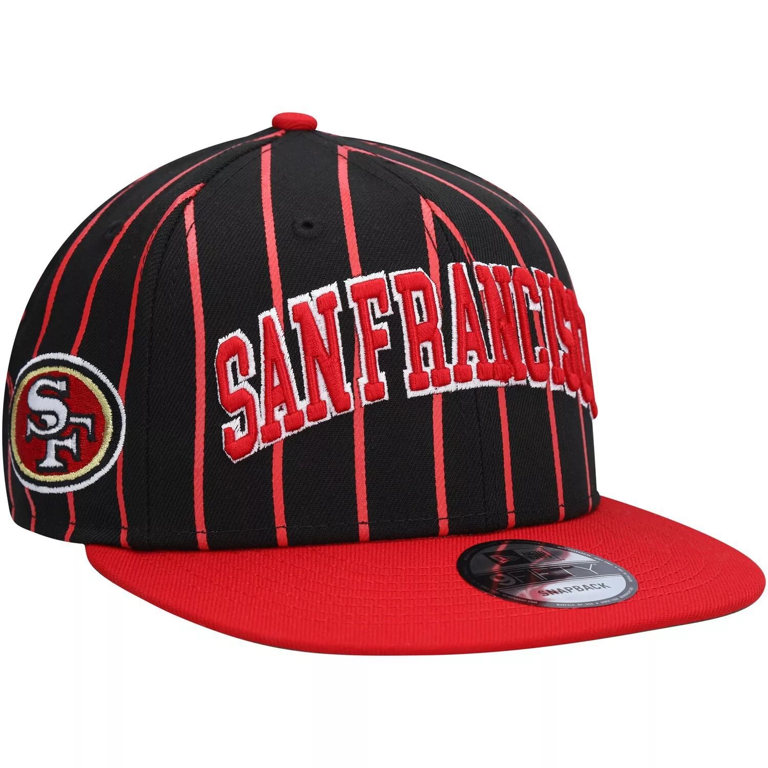 

Мужская кепка New Era Black/Scarlet San Francisco 49ers в тонкую полоску City Arch 9FIFTY Snapback Hat