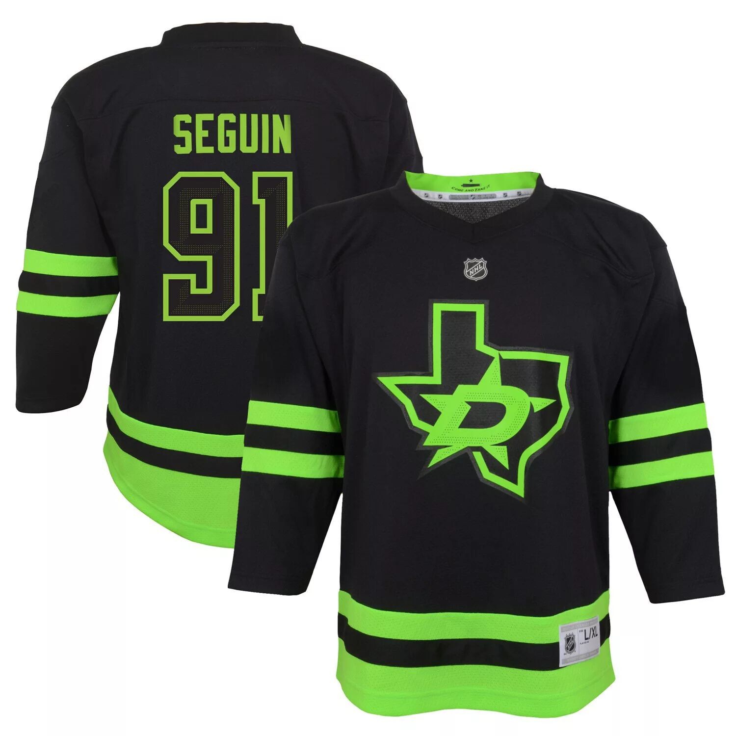 

Черная футболка Тайлера Сегина для малышей Dallas Stars 2020/21, альтернативная реплика игрока Outerstuff