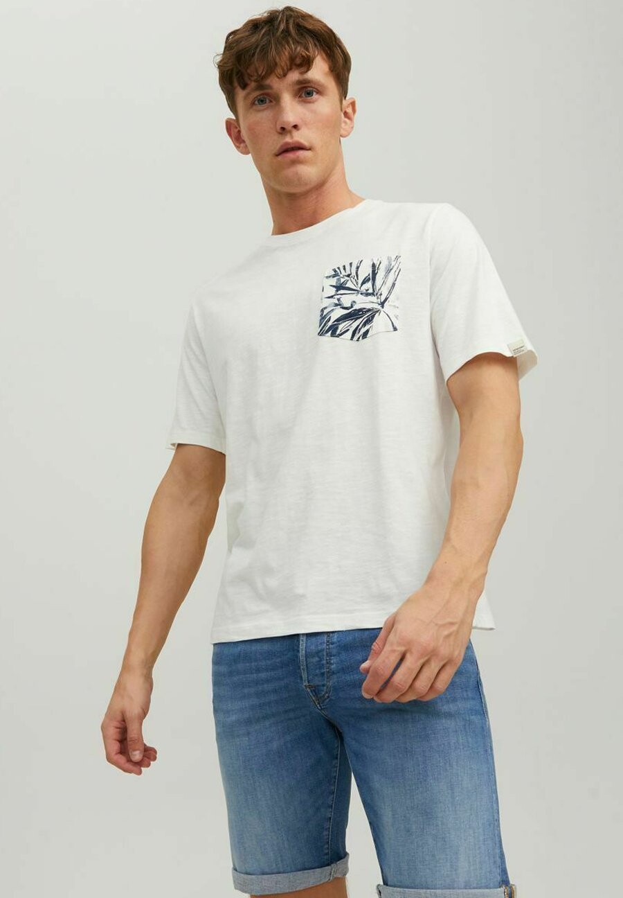 

Футболка с принтом Jack & Jones, молочный, Серый