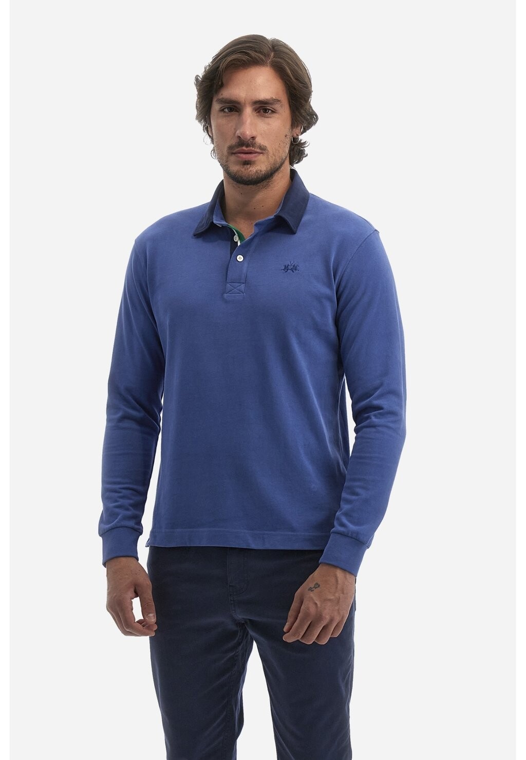 Поло LONG-SLEEVED POLO SHIRT La Martina, синий