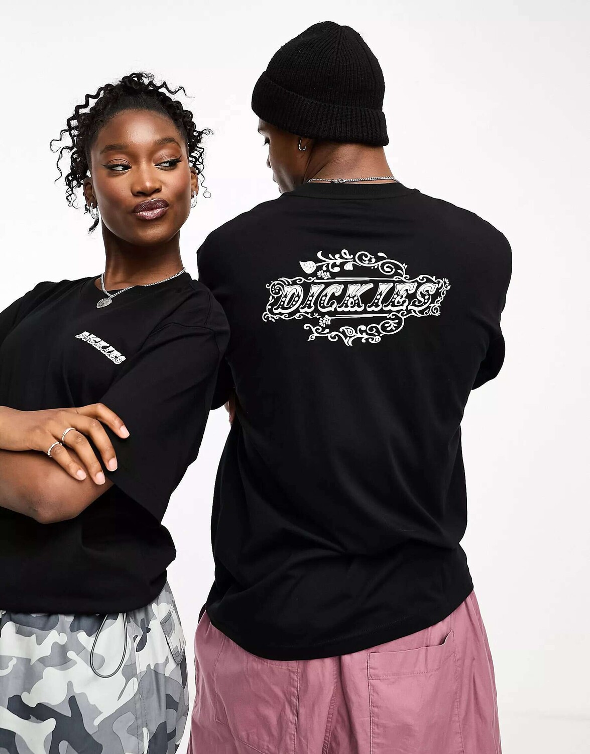

Черная футболка с принтом песочного цвета на спине Dickies, Черный