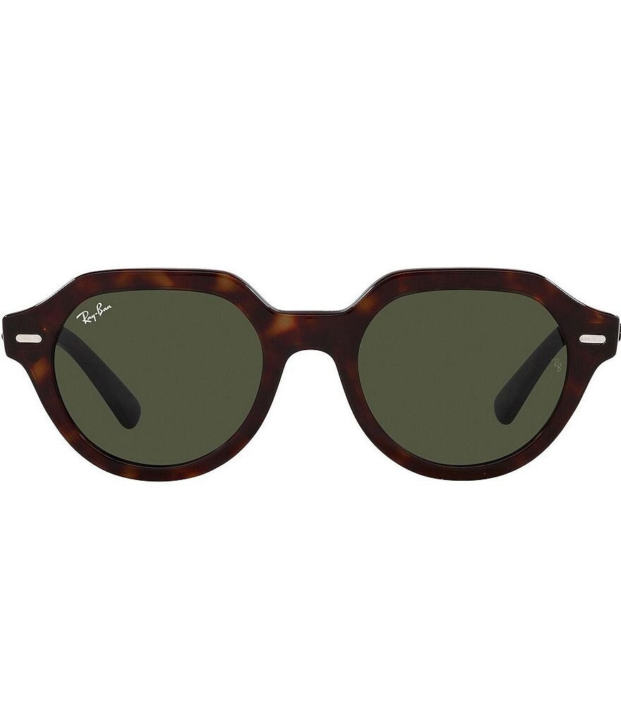 

Овальные солнцезащитные очки Ray-Ban унисекс RB4399 53 мм в полоску «Гавана», коричневый