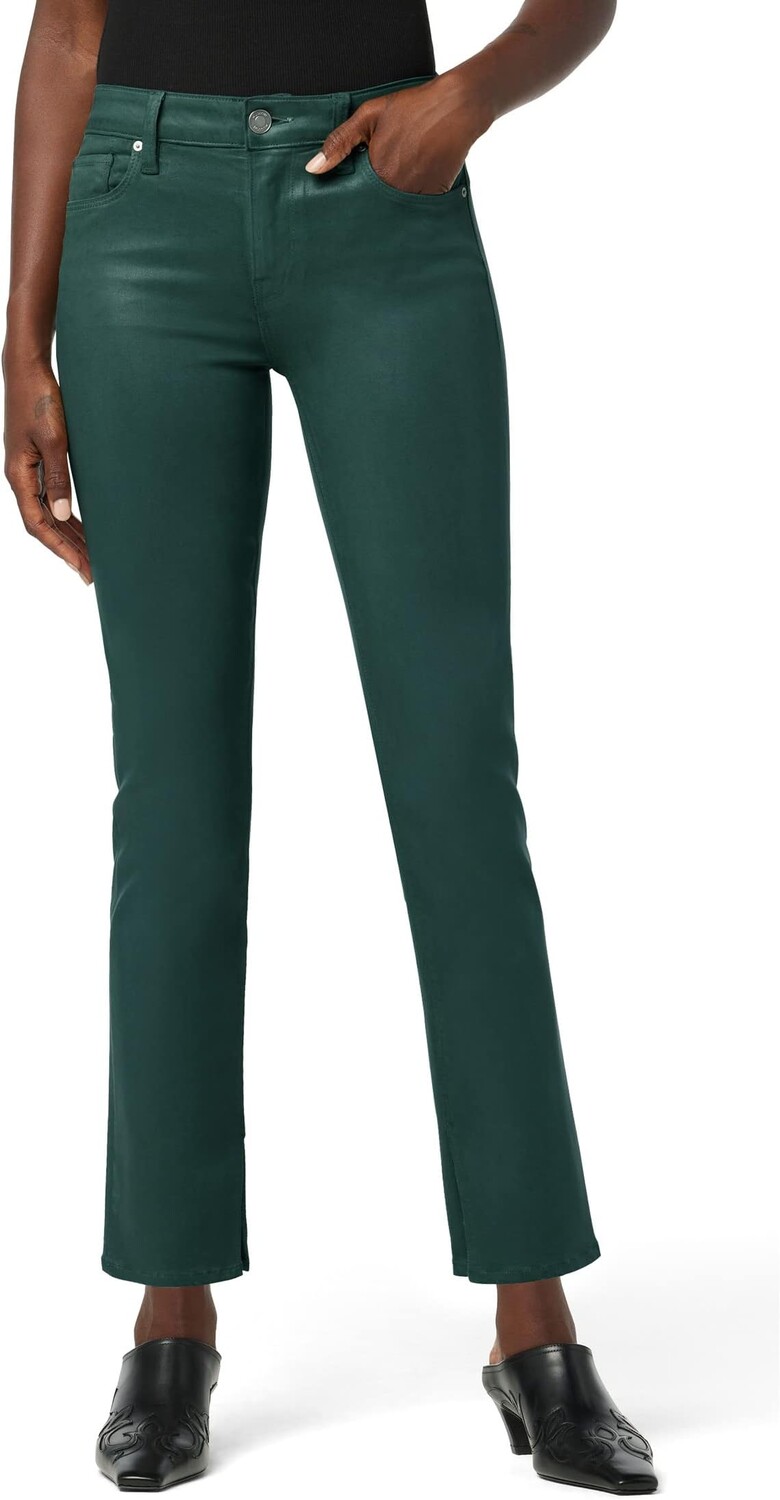 

Джинсы Nico Mid-Rise Straight Ankle w/ Slit in Coated Forest Walk Hudson Jeans, цвет Coated Forest Walk