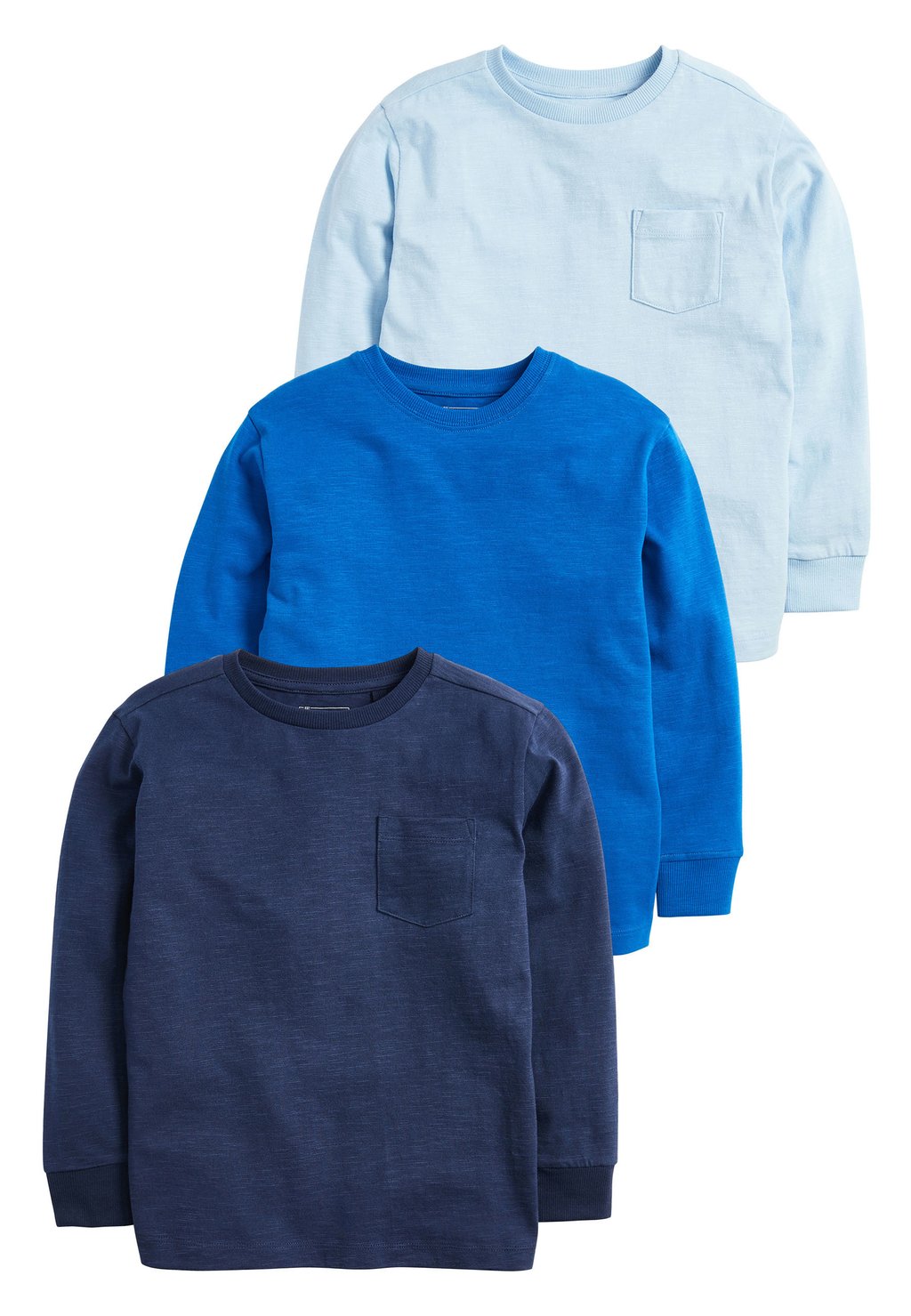 рубашка с длинным рукавом long sleeve 3 pack badrhino цвет black olive blue Рубашка с длинным рукавом MULTI 3 PACK LONG SLEEVE TOPS (3-16YRS) Next, цвет blue