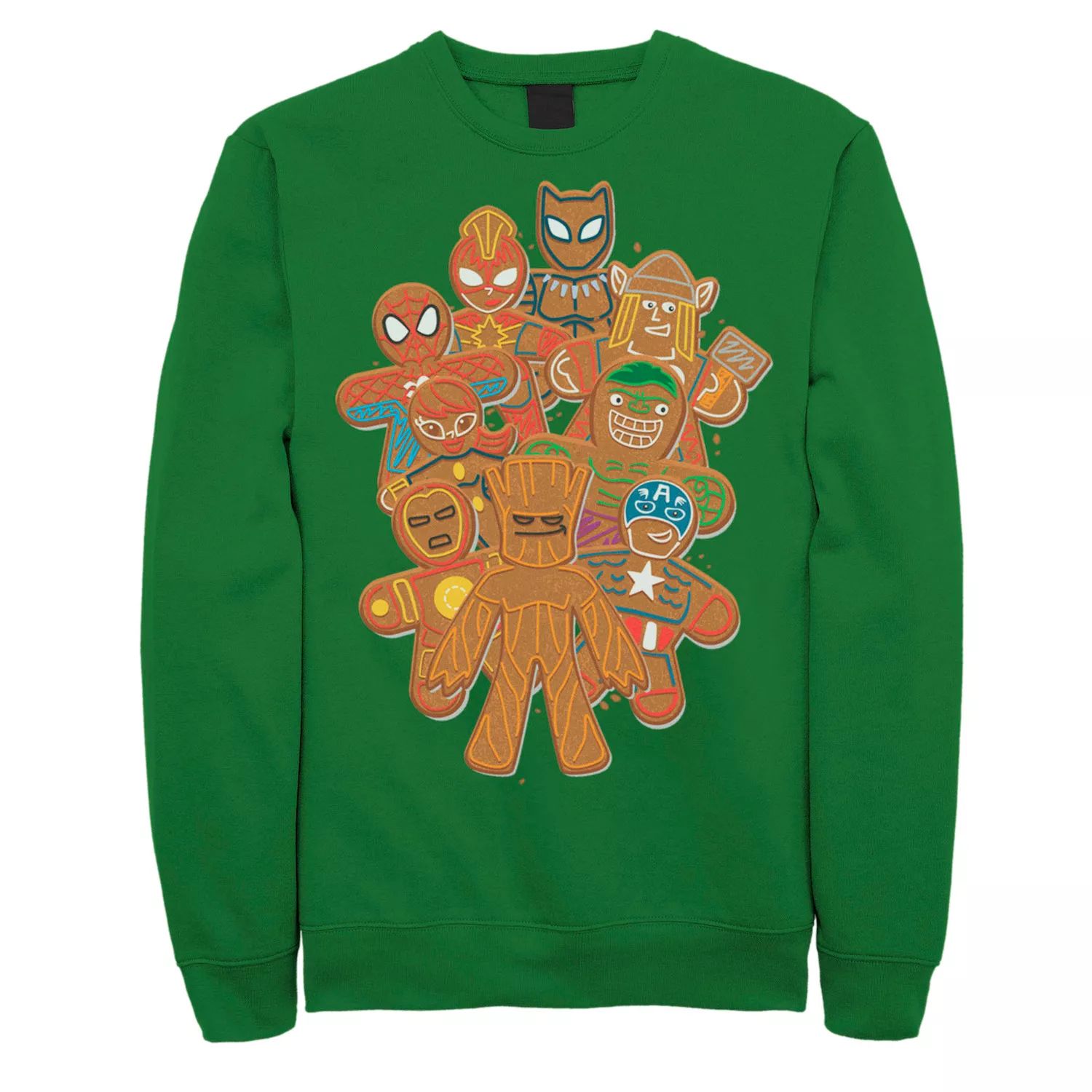 Мужской флисовый пуловер с рисунком «Пряничное печенье» Marvel Avengers
