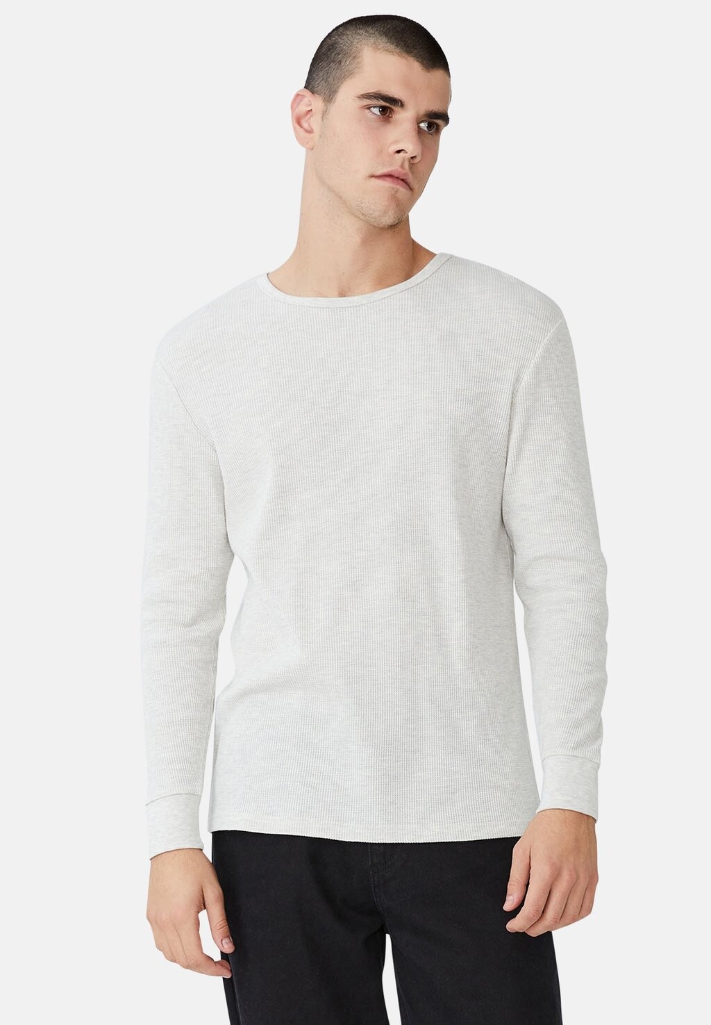 

Футболка с длинным рукавом TEXTURED Cotton On, винтажный белый мраморный вафельный цвет