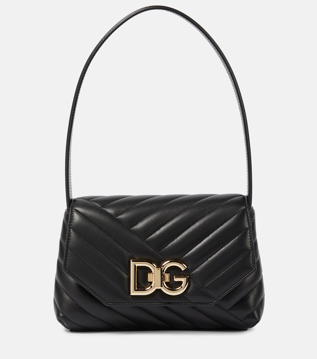 

Стеганая кожаная сумка через плечо Dolce&Gabbana, черный