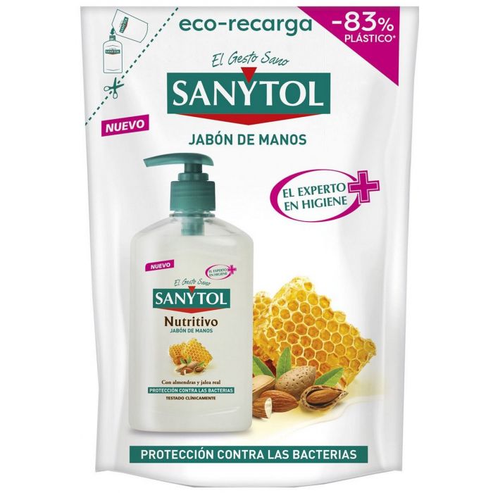 Мыло Eco Recarga Jabón de Manos Nutritivo Sanytol, 200 ml мыло eco recarga jabón de manos nutritivo sanytol 200 ml