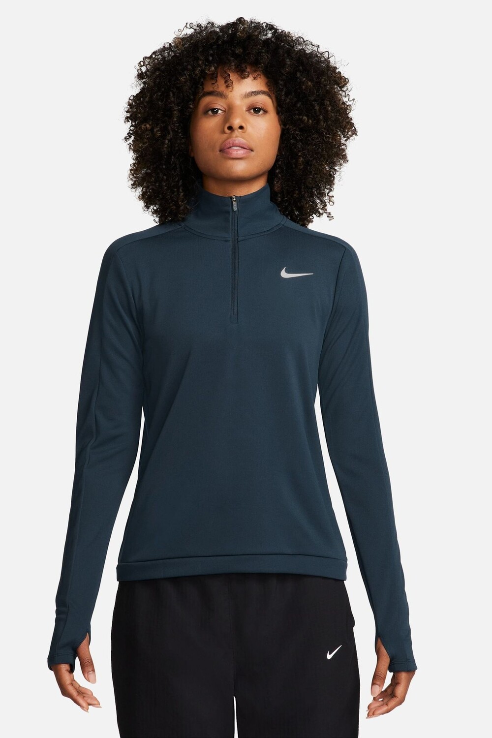 

Беговая майка Dri Fit Pacer с застежкой молнией на половину длины Nike, синий