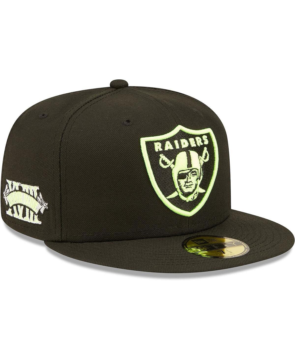 

Мужская черная облегающая шляпа Las Vegas Raiders Super Bowl Xviii Summer Pop 59Fifty New Era
