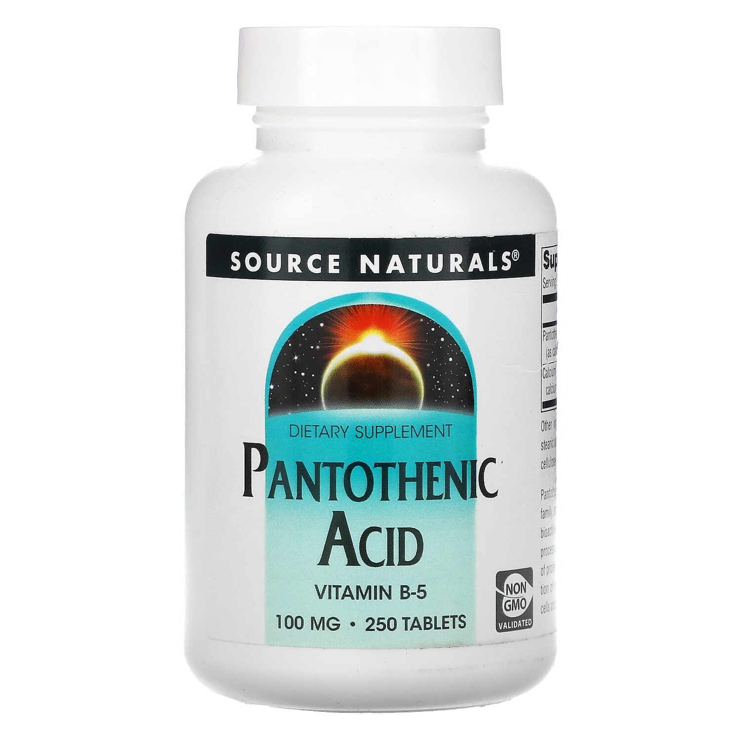 

Пантотеновая кислота, 100 мг, 250 таблеток, Source Naturals