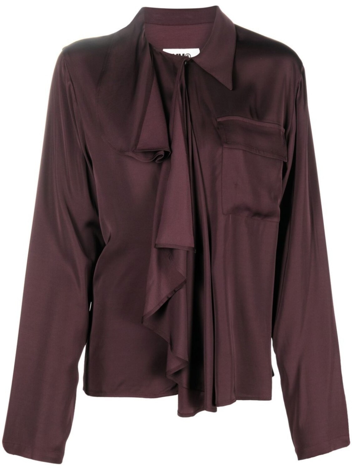 

MM6 Maison Margiela рубашка с длинными рукавами и оборками, красный