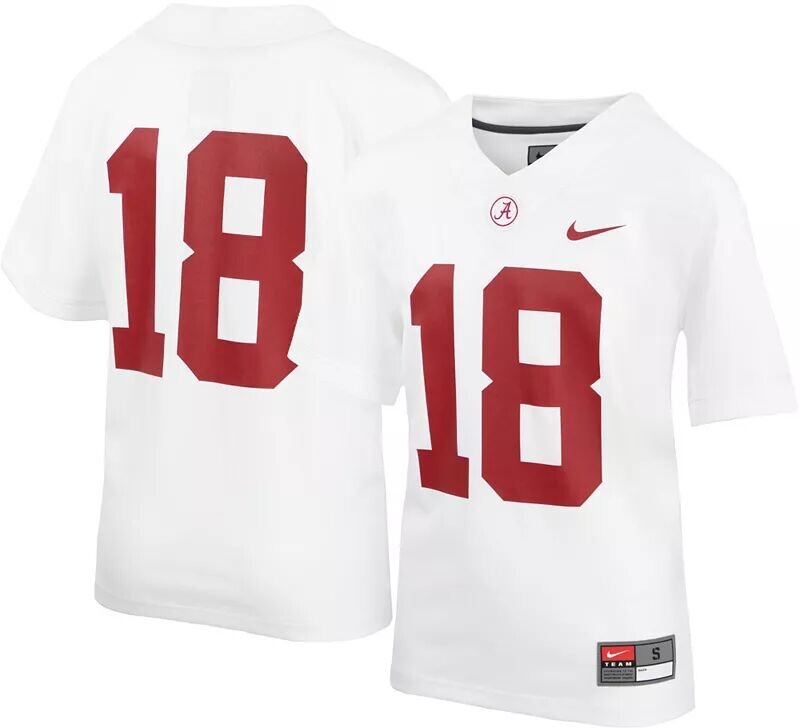 

Белое футбольное джерси Nike Youth Alabama Crimson Tide #18 Untouchable
