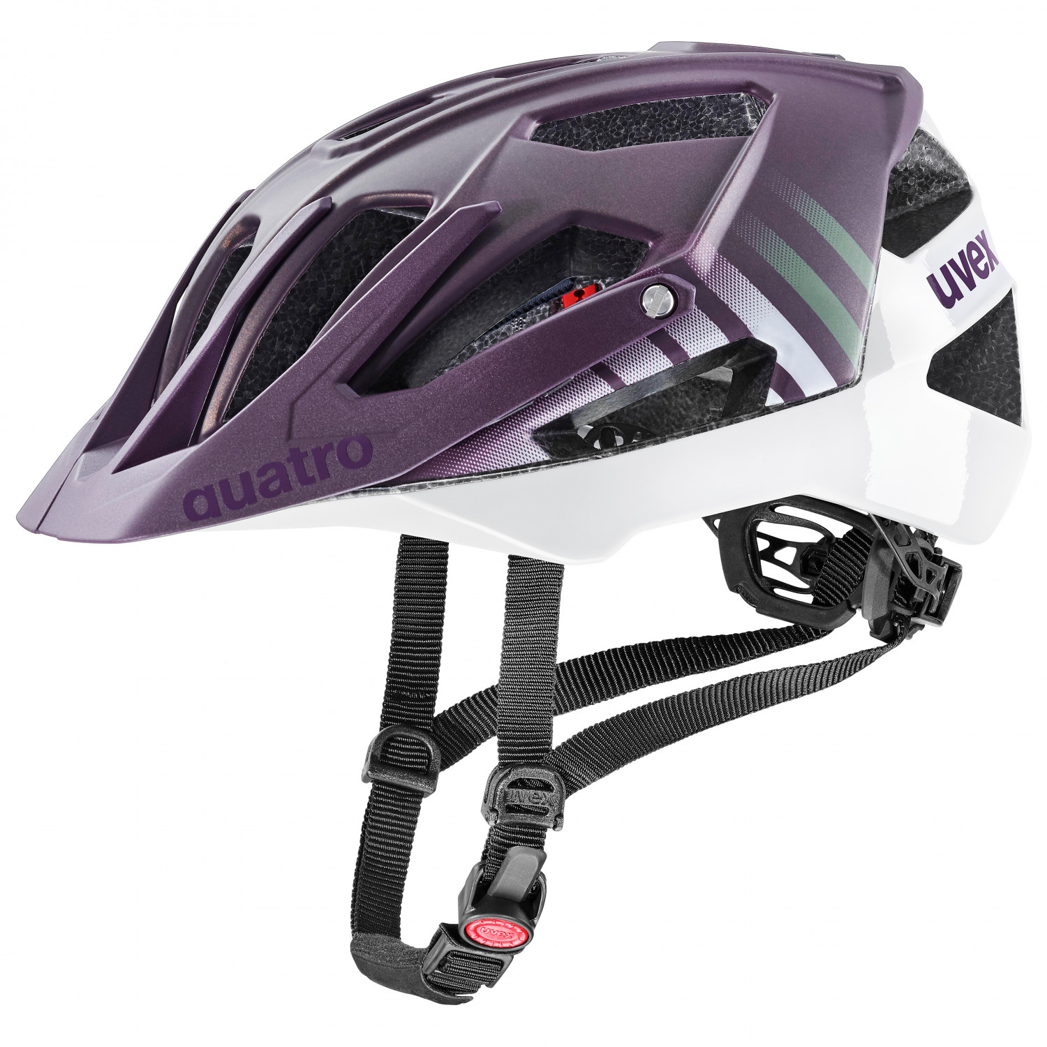 велосипедный шлем uvex true cc цвет euphoria black matt Велосипедный шлем Uvex Quatro CC, цвет Plum/White Matt