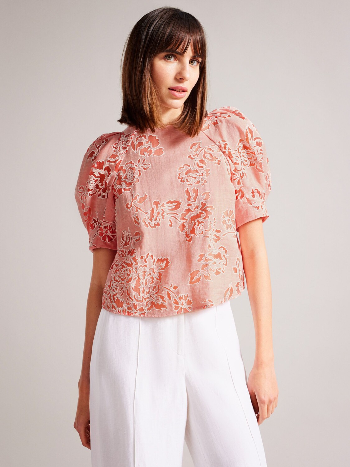 

Топ с цветочным принтом Ted Baker Meliiha, коралловый