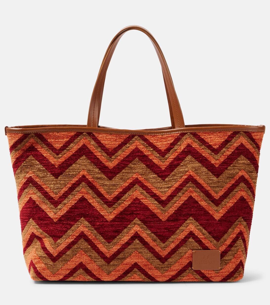 

Холщовая сумка-тоут Zigzag Medium Missoni, цвет multicolor+cuoio
