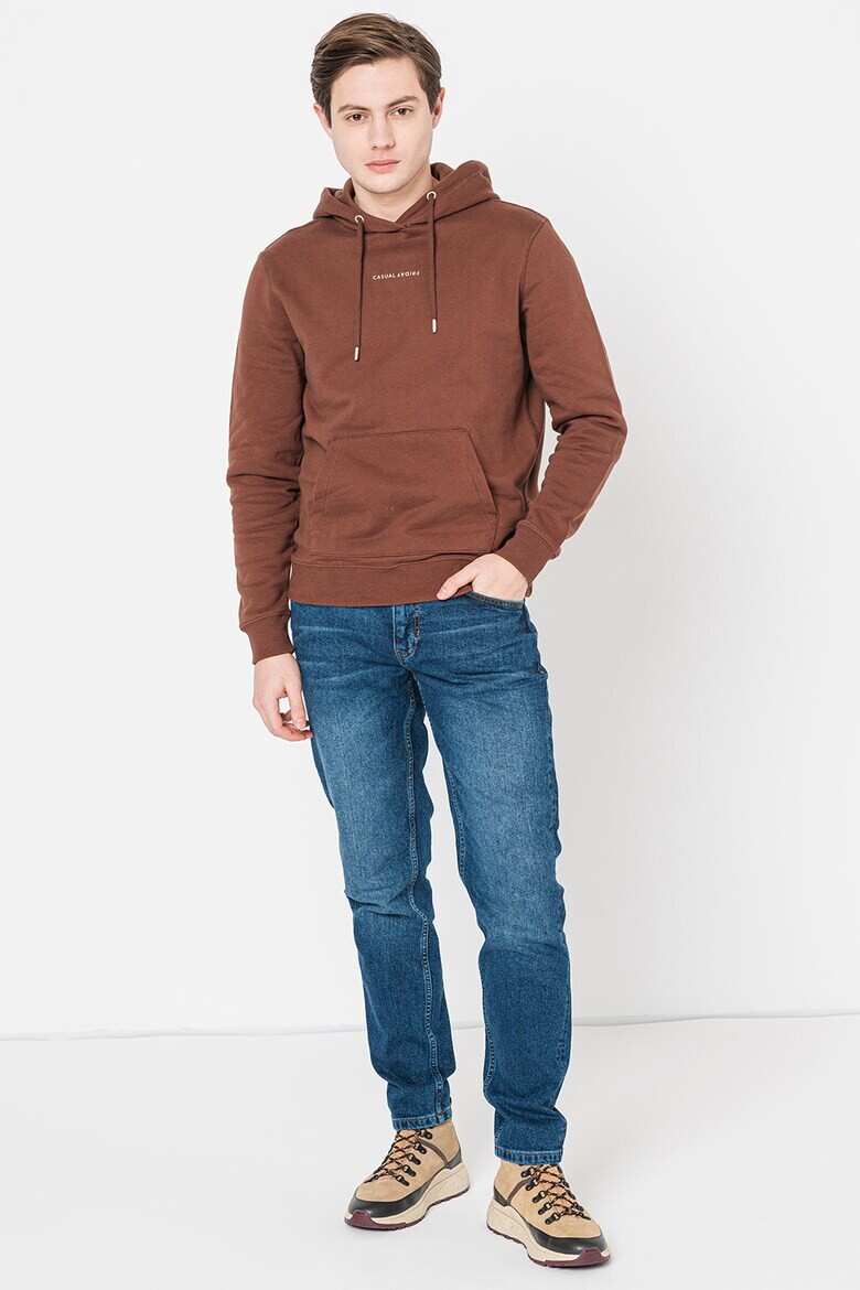 

Хлопковая толстовка с карманом-кенгуру Casual Friday, коричневый