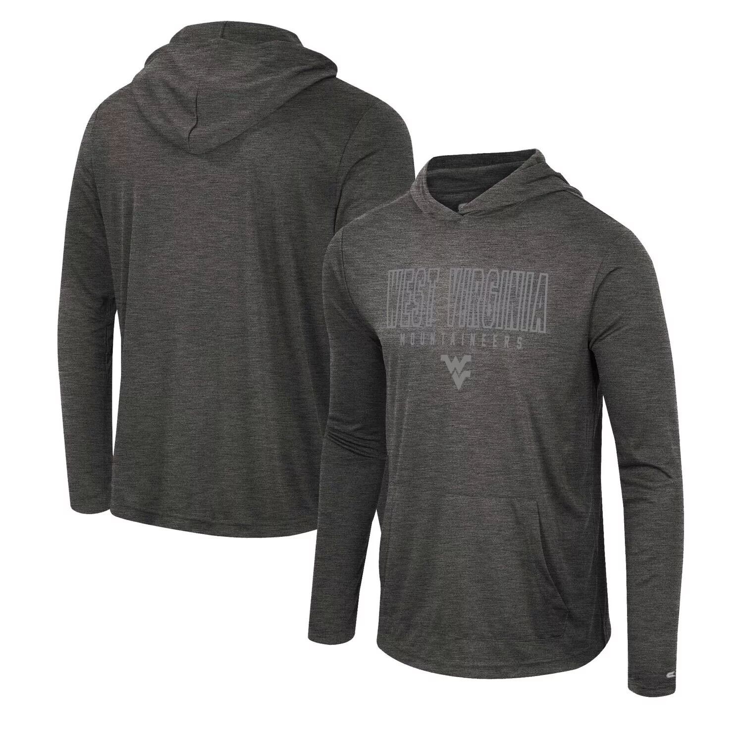 

Мужская футболка с капюшоном и длинными рукавами Colosseum Heather Black West Virginia Mountaineers Slub