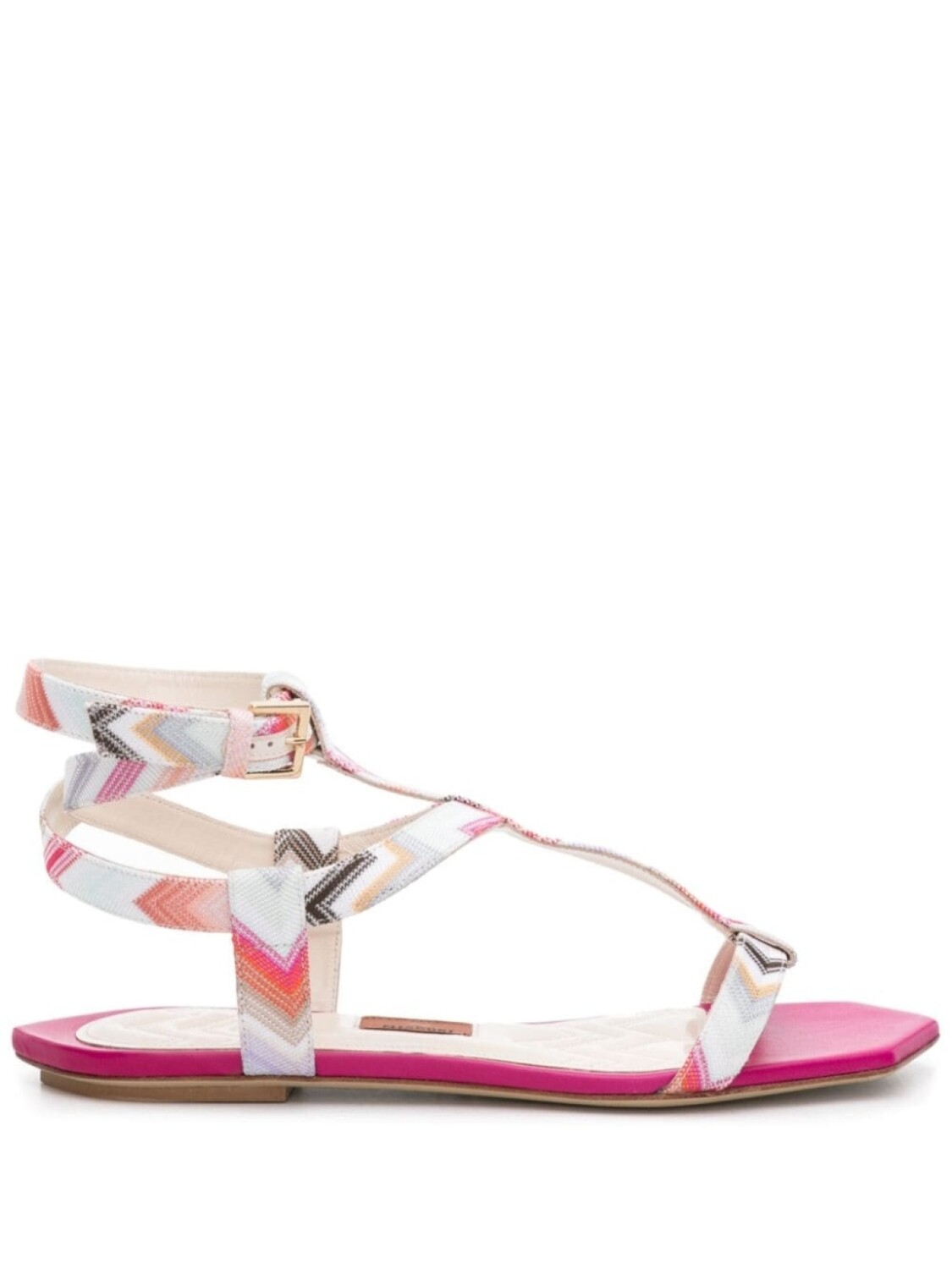 

Missoni плетеные сандалии с узором зигзаг, розовый