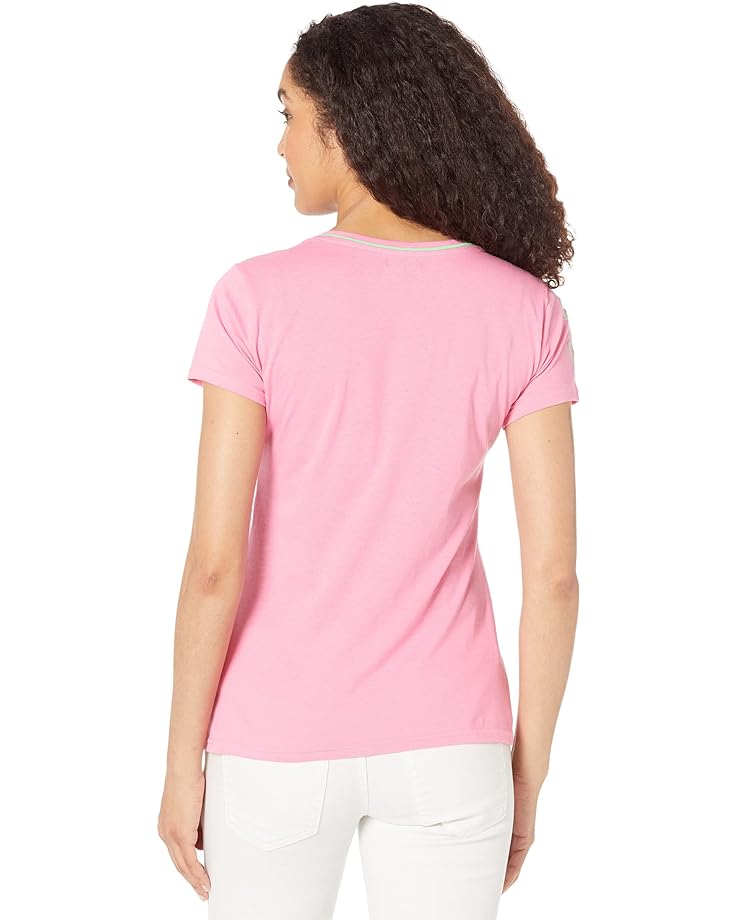 

Футболка U.S. POLO ASSN. V-Neck Neon Trim Tee, цвет New Pink