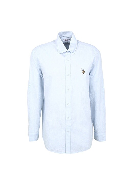 

Голубая мужская рубашка Comfort Fit с воротником на пуговицах U.S. Polo Assn.