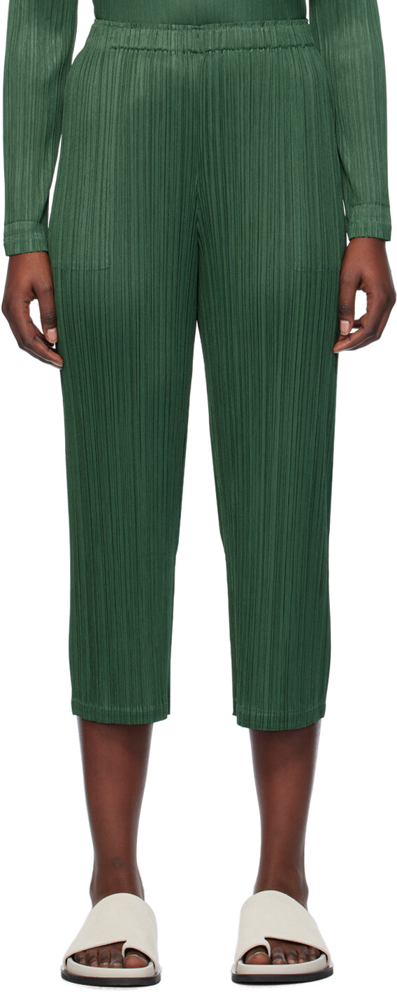 

Декабрьские брюки зеленых цветов месяца Pleats Please Issey Miyake