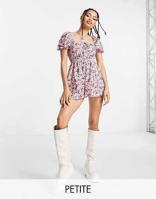 

Комбинезон с завязкой спереди Miss Selfridge Petite с цветочным принтом