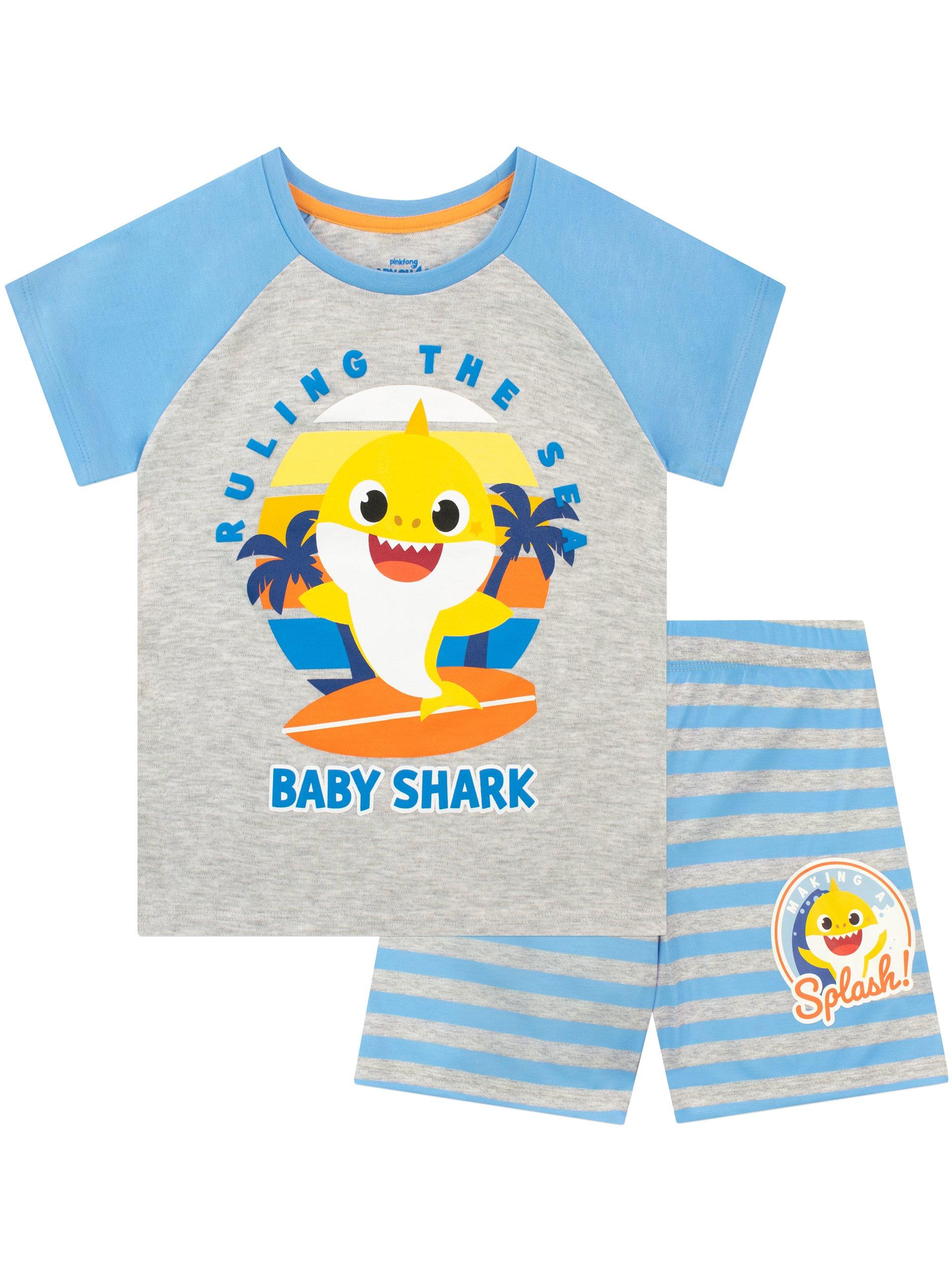 Короткая пижама Ruleing The Sea Baby Shark, серый комплект пижамный с короткими рукавами climatyl xl синий