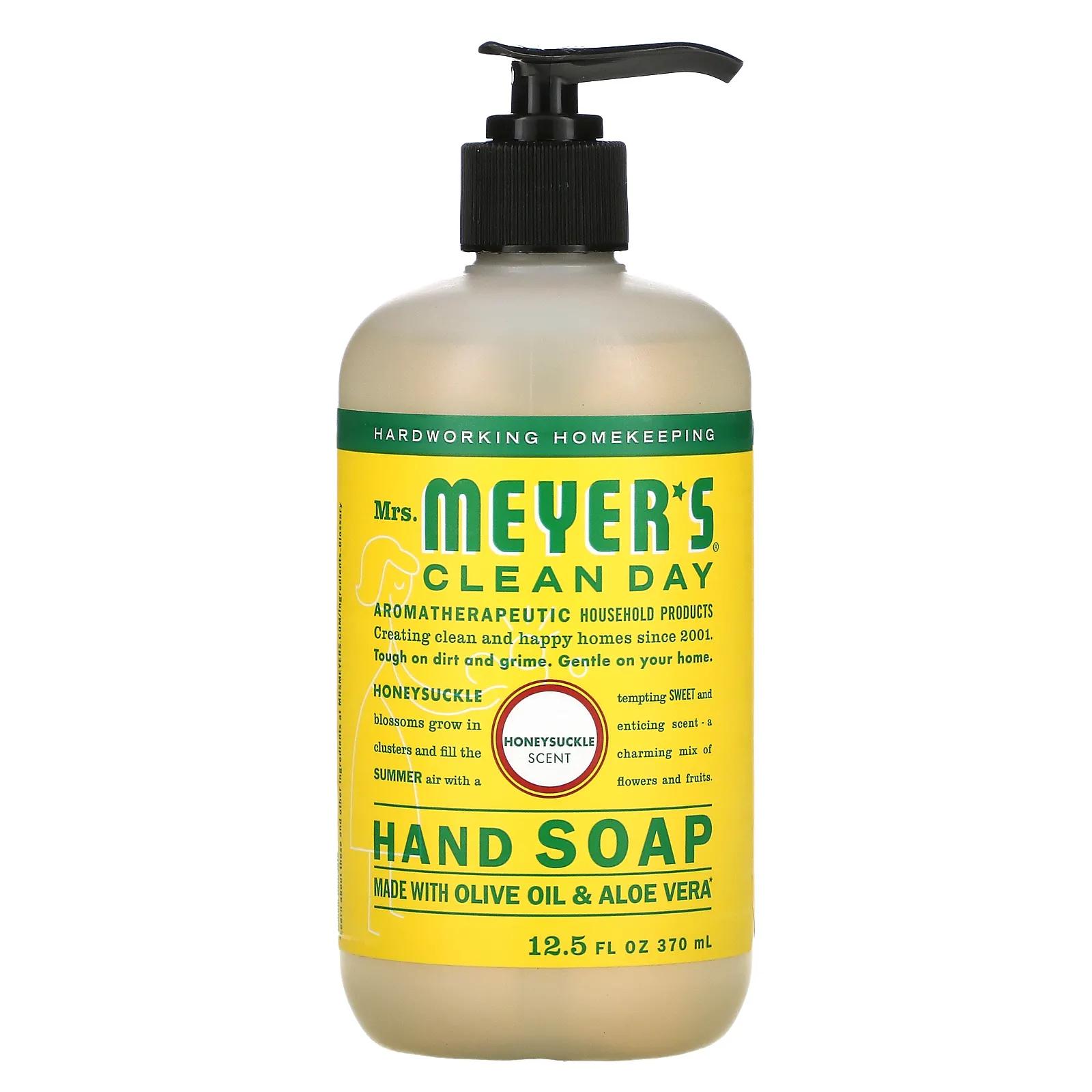 Mrs. Meyers Clean Day Hand Soap Honeysuckle Scent 12.5 fl oz (370 ml) mrs meyers clean day ароматизированная соевая свеча с запахом базилика 7 2 унции
