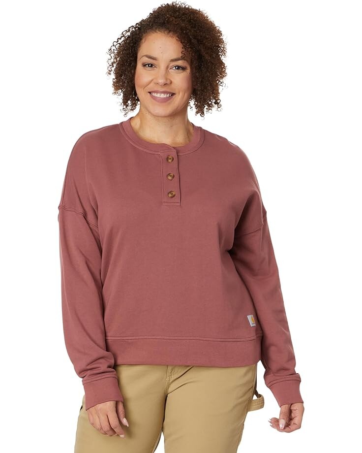 

Толстовка Carhartt Loose Fit Midweight French Terry Henley, цвет Apple Butter