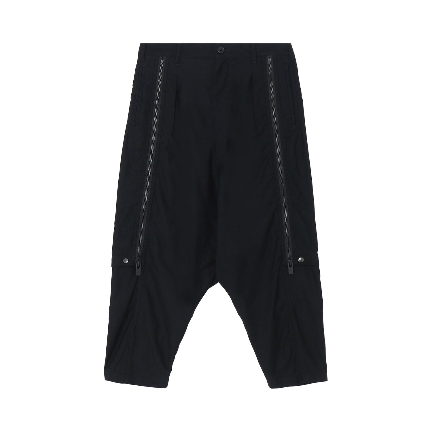 

Yohji Yamamoto Pour Homme Брюки Sarouel с застежкой-молнией, Черные, Черный