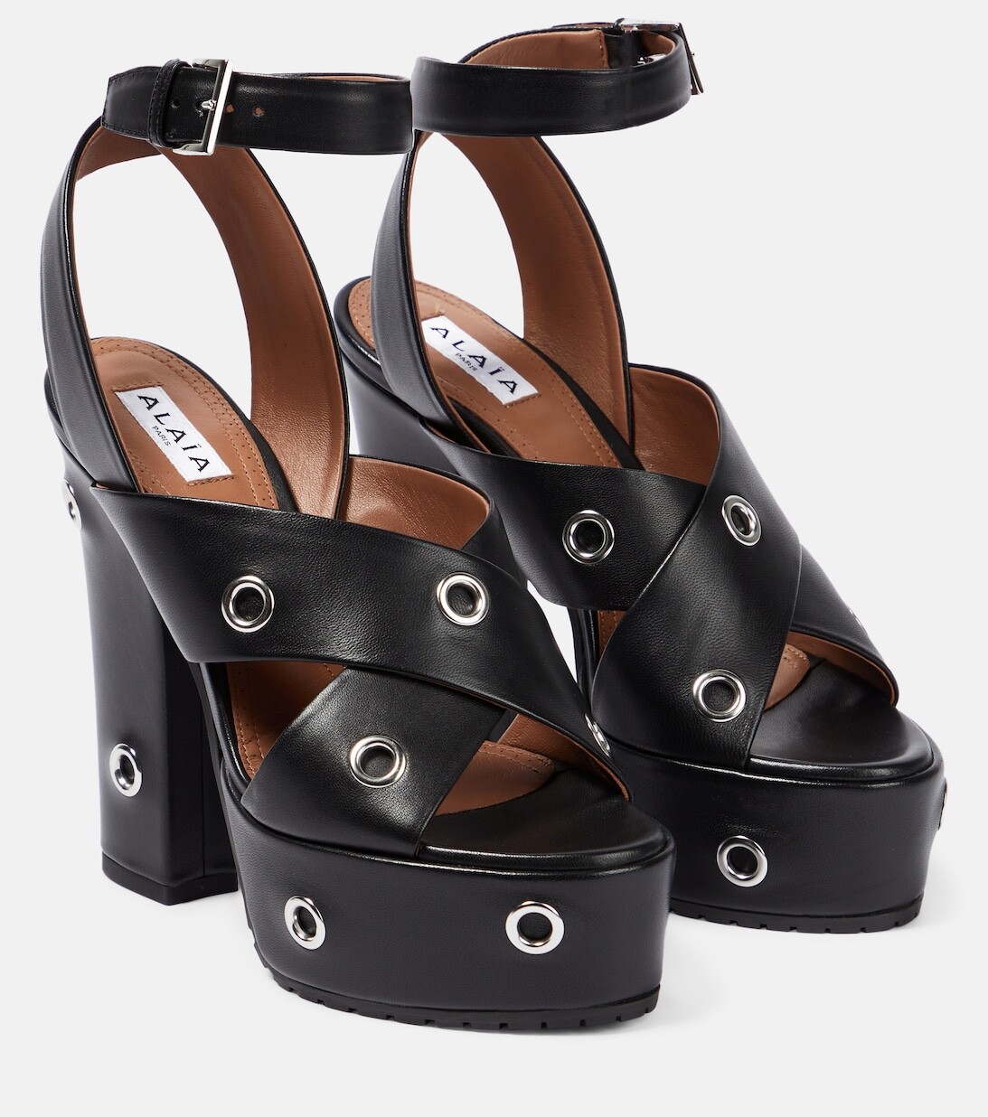 

Кожаные сандалии с люверсами Alaïa, черный