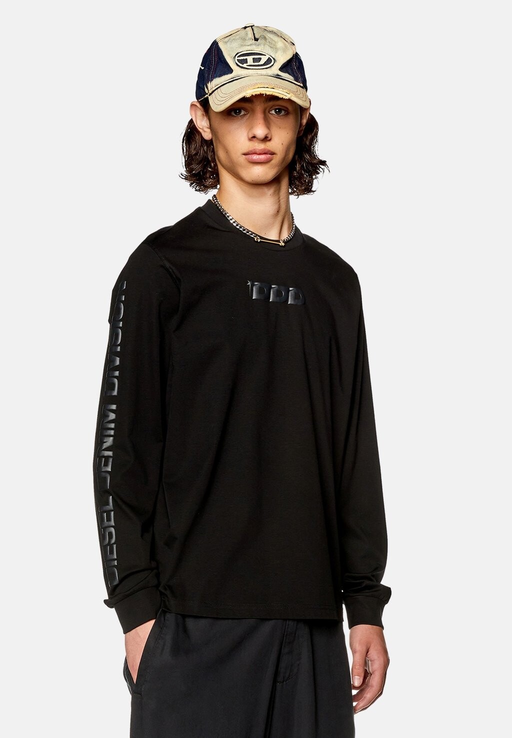 

Топ с длинными рукавами Diesel, черный