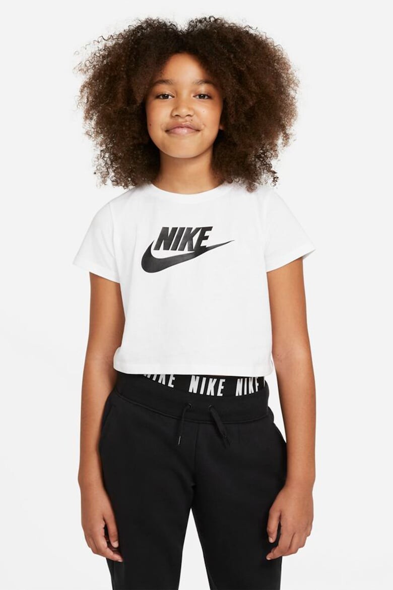 

Короткая хлопковая футболка с логотипом Nike, черный