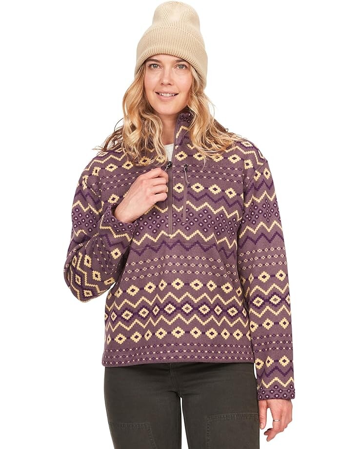 Толстовка Marmot Heavyweight Drop Line Printed 1/2 Zip, цвет Hazy Purple Diamond