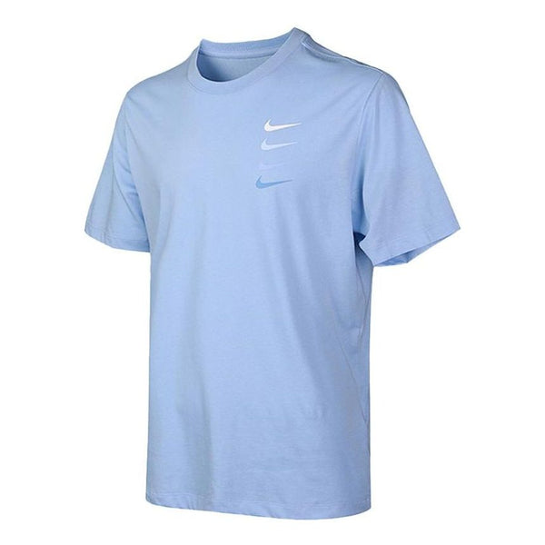 Футболка Men's Nike 4 Logo Sports Round Neck Short Sleeve Blue T-Shirt, синий футболка men s nike logo printing round neck sports short sleeve blue t shirt синий
