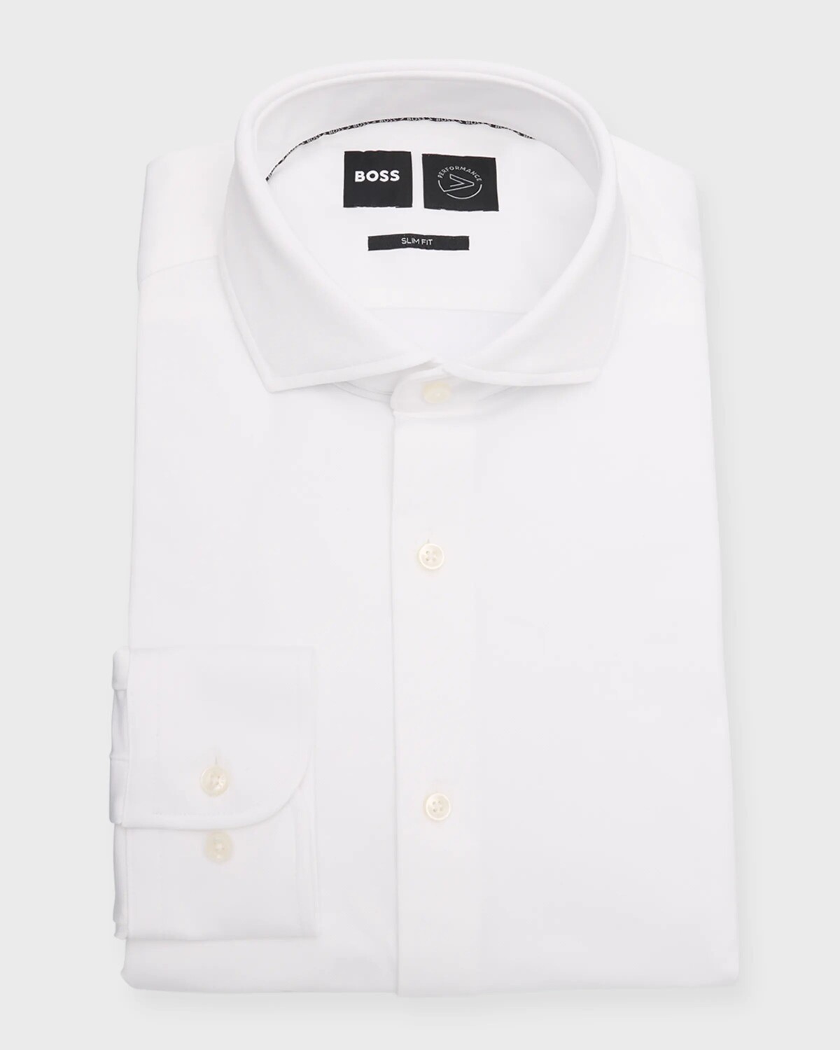 

Мужская классическая рубашка из однотонного хлопка BOSS, цвет White