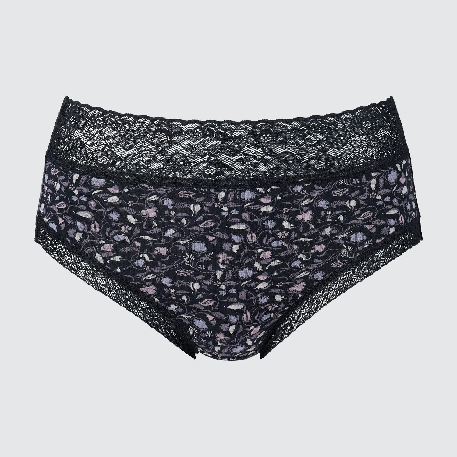 

Трусы с высокой посадкой (мини-цветок) UNIQLO, черный