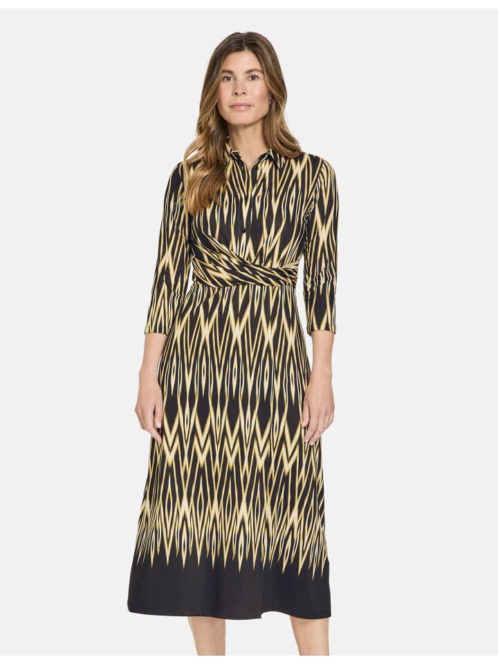 

Длинное платье Gerry Weber Gewirke, цвет black/gold ikat panneaux